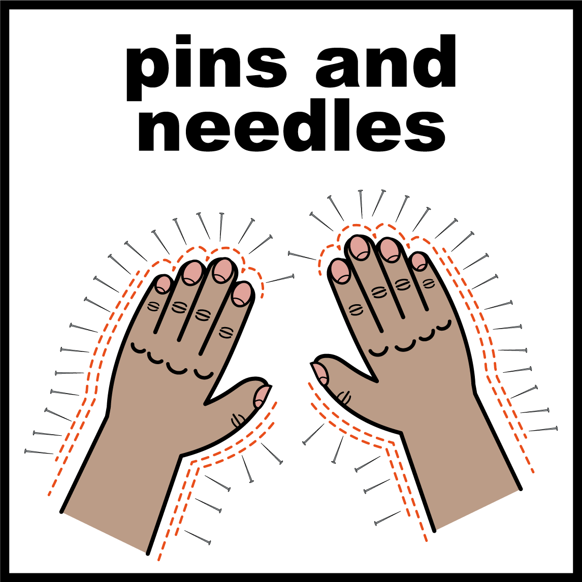 pins and needles in hands and feet and flu symptoms